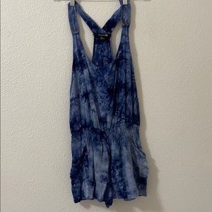 Blue tie dye romper